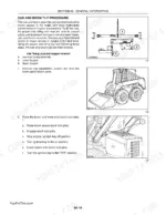 new-holland-ls140-ls150-skid-steer-loader-service-manual-procedures-19.webp New Holland LS140, LS150 cab and boom tilt procedure, including jack assembly and boom lock pin engagement diagrams.