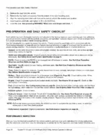 New Holland Rustler 120, Rustler 125 pre-operation and daily safety checklist and seat installation procedure.