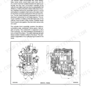 New Holland T1530 engine cylinder head and valve train components diagram and technical description for model N844L.