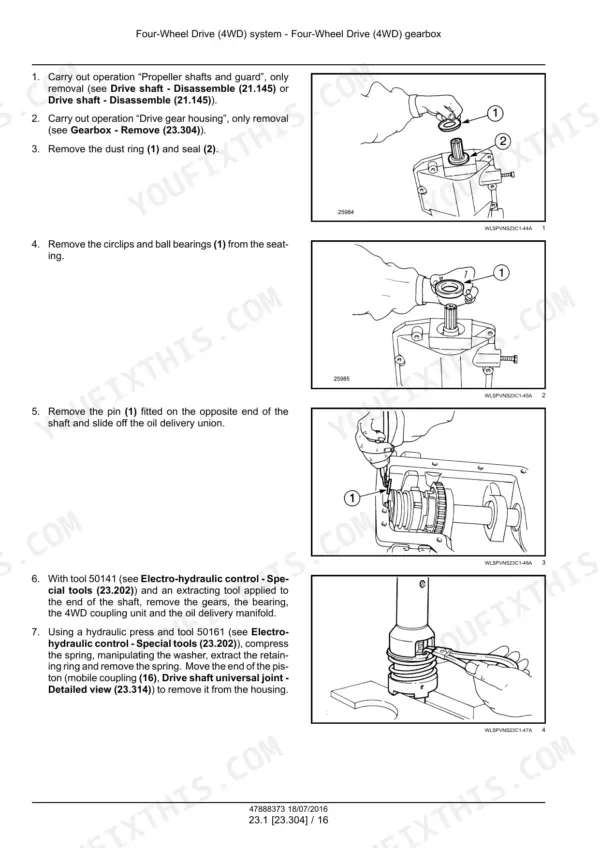 New Holland T4.75N service manual - Four-Wheel Drive (4WD) system - Four-Wheel Drive (4WD) gearbox