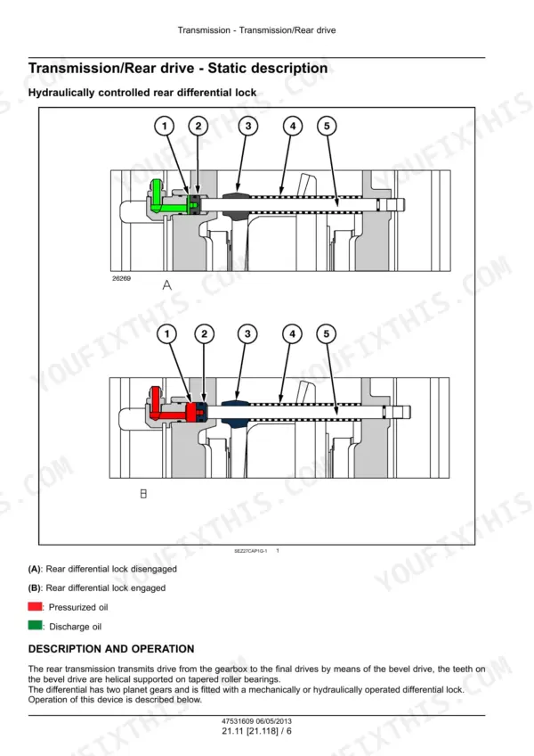 New Holland T4.85 service manual - Transmission - Transmission/Rear drive