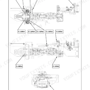 New Holland T4020V-T4060N hydraulic system diagram showing torque specifications for transmission and driveline components.