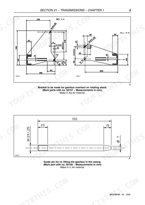 New Holland T4030F repair manual - TRANSMISSIONS, Section 21 - Transmissions - Chapter 1