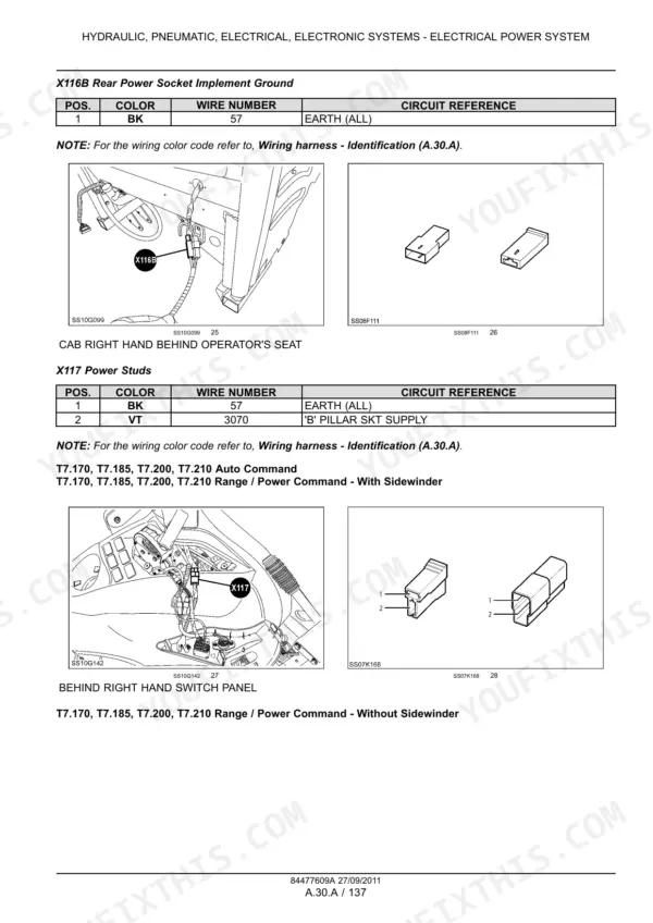New Holland T7.170 service manual - Electrical Power System, Hydraulic, Pneumatic, Electrical, Electronic Systems - Electrical Power System