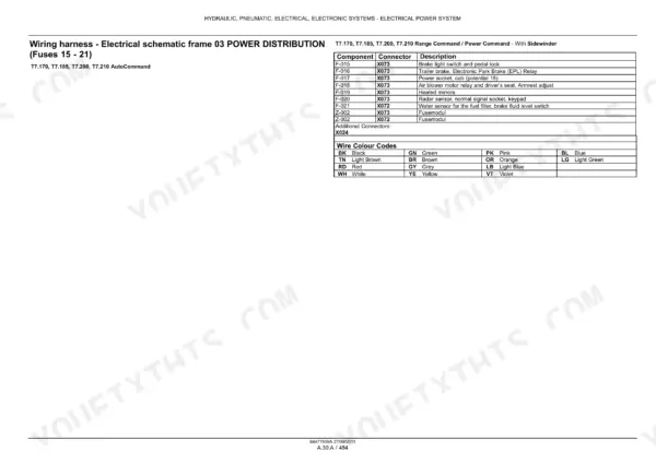 New Holland T7.170 service manual - Electrical Power System, Hydraulic, Pneumatic, Electrical, Electronic Systems - Electrical Power System