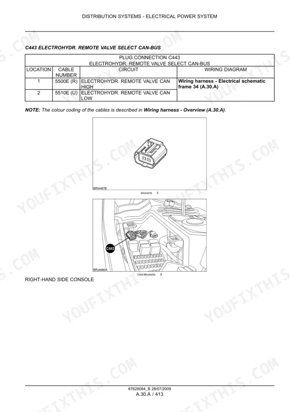 New Holland T7030 repair manual - Electrical Power System and Wiring Diagrams, Distribution Systems - Electrical Power System