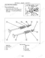 New Holland TB100, TB110, TB120, TB120 Mudder engine valve and spring assembly removal and exploded view diagram.