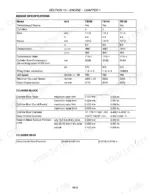 New Holland TB100, TB110, TB120, TB120 Mudder engine specifications, cylinder block, and cylinder head data table.