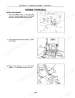 new-holland-tc18-tc21d-tc24d-tractor-repair-manual-87032528-procedures-50.webp New Holland TC18, TC21D, TC24D engine disassembly steps: radiator drain, headlamp connector, and hood support removal.