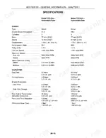 new-holland-tc21da-tc24da-tractors-repair-manual-87053135-specs-47.webp New Holland TC21DA, TC24DA engine specifications and fluid capacity table for hydrostatic and gear models.