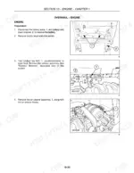 new-holland-tc30-tractor-repair-manual-87361959-procedures-93.webp New Holland TC30 engine overhaul preparation steps for battery, coolant drain, and air cleaner removal diagrams.