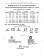 new-holland-tc30-tractor-repair-manual-87361959-torque-67.webp New Holland TC30 minimum hardware tightening torque table for inch bolts, locknuts, and grade identification diagrams.