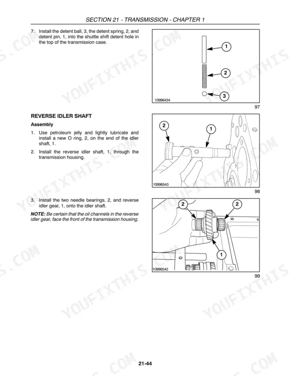 New Holland TC35A repair manual - TRANSMISSION, Section 21 - Transmission - Chapter 1