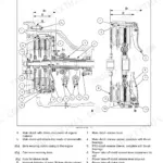 New Holland TD5.100, TD5.110, TD5.65, TD5.75, TD5.80, TD5.90 clutch sectional view diagram and component legend.