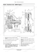 New Holland TD5.100, TD5.110, TD5.65, TD5.75, TD5.80, TD5.90 clutch sectional view diagram and component legend.