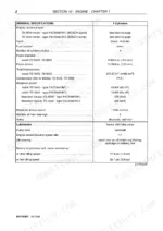 New Holland TD5010, TD5020, TD5030, TD5040, TD5050 engine general specifications and lubrication data table.