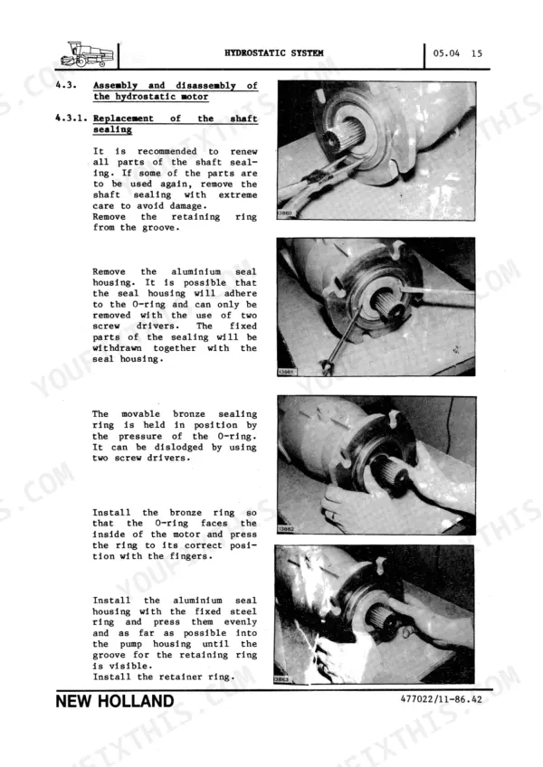 New Holland TF42 repair manual - Hydrostatic System