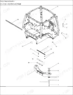 new-holland-tg210-to-tg285-tractor-parts-catalog-cab-parts-406.webp New Holland TG210, TG230, TG255, TG285 exploded view of tractor cab mounting and frame components.
