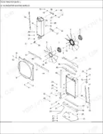 new-holland-tg210-to-tg285-tractor-parts-catalog-engine-parts-7-1.webp New Holland TG210, TG230, TG255, TG285 exploded view diagram of the radiator and fan shroud assembly components.