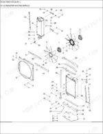new-holland-tg255-tg285-tractor-parts-catalog-engine-parts-7.webp New Holland TG255, TG285, TG210, TG230 exploded view diagram of the radiator and fan shroud assembly parts.