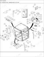 new-holland-tj450-tractor-parts-catalog-cab-parts-444.webp New Holland TJ450 exploded view diagram of interior trim components for standard and deluxe tractor cabs.