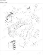 new-holland-tj450-tractor-parts-catalog-chassis-parts-480.webp New Holland TJ450 exploded view diagram of front frame assembly, including steps, fenders, and mounting hardware.