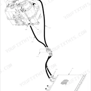 New Holland TJ450 hydraulic diagram for manual shift transmission and PTO clutch lubrication system components.