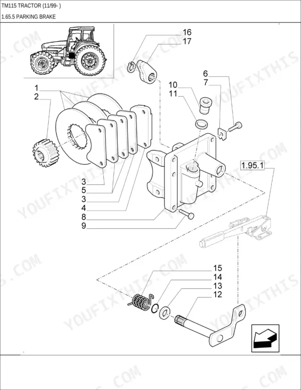 New Holland TM115 parts catalog - Rear Axle, TM115 Tractor (11/99- )