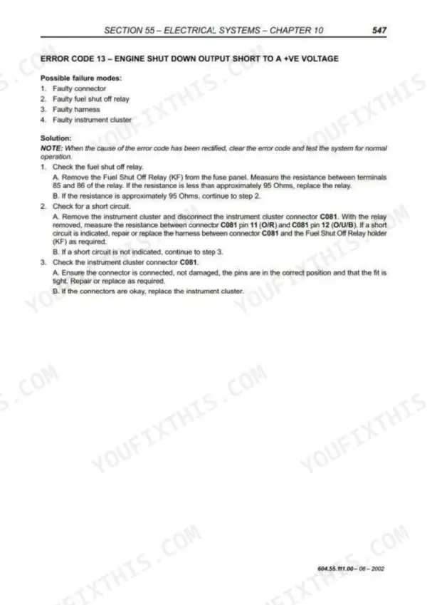 New Holland TM120 workshop manual