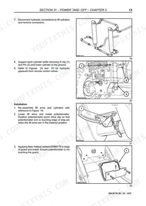 New Holland TM120 workshop manual - Section 31 - Power Take-Off - Chapter 3