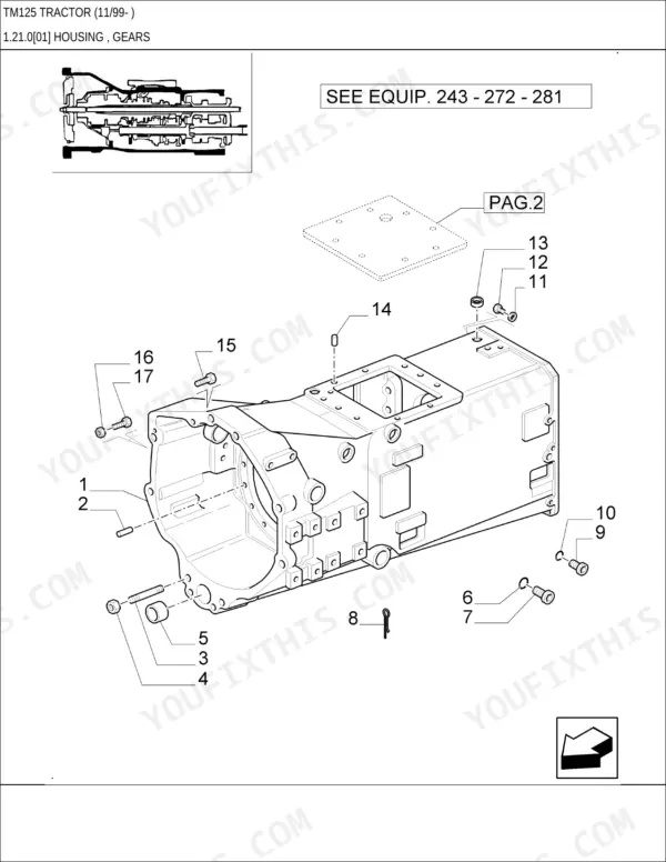 New Holland TM125 parts catalog - Transmission, TM125 Tractor (11/99- )