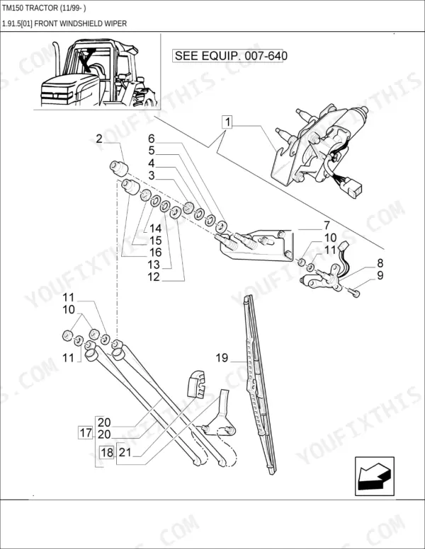 New Holland TM150 parts catalog - Driver's Compartment, TM150 Tractor (11/99- )