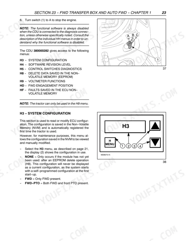 New Holland TN60VA repair manual - FWD TRANSFER BOX AND AUTO FWD, Section 23 -- FWD Transfer Box and Auto FWD -- Chapter 1