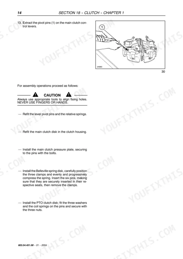 New Holland TN75FA service manual - Section 18 -- Clutch -- Chapter 1