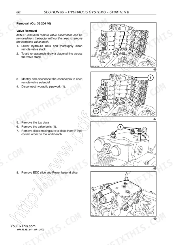 New Holland TS100A repair manual - Section 35 -- Hydraulic Systems -- Chapter 8