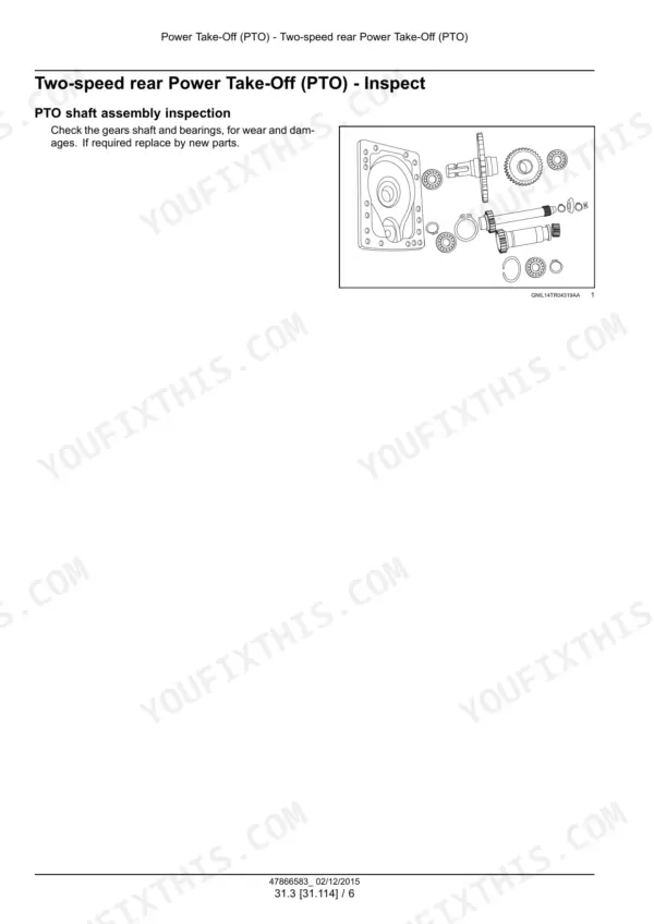 New Holland Workmaster 50 repair manual - Power Take-Off (PTO) - Two-speed rear Power Take-Off (PTO)