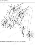 nh-tl100-parts-catalog-v2-page-1199.webp New Holland 32LA farm loader mainframe parts drawing with ordering note.