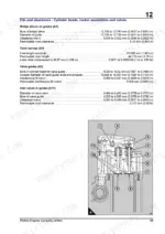 perkins-3012-cv12-12-cylinder-diesel-engines-for-industrial-applications-workshop-manual-tsd-3420-issue-3-clearances-59.webp Perkins 3012, CV12 cylinder head, valve, and rocker assembly fits and clearances table with component diagram.