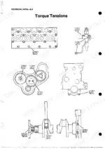 Perkins 4.165, 4.165 Diesel Engine torque tension diagrams for cylinder head, fuel injector, gears, and crankshaft.