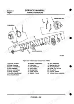 perkins-peregrine-1300-series-6-cylinder-diesel-engines-service-manual-tp-d-019-2-1307-exploded-view-30.webp Perkins Peregrine, 1300 Series exploded view diagram of T04E turbocharger components and parts list.