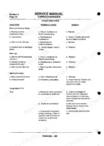 perkins-peregrine-1300-series-6-cylinder-diesel-engines-service-manual-tp-d-019-2-1307-troubleshooting-50.webp Perkins Peregrine, 1300 Series turbocharger troubleshooting table for shaft, bearings, housing, and compressor end.