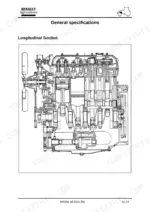 renault-ceres-to-346-tractor-repair-manual-mr306-torque-30.webp Renault Ceres 326/336/346 longitudinal section diagram of the tractor engine internal components.