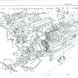 Same 90, 100, 110, 130, 150, 170 engine unit exploded view diagram showing turbocharger, manifolds, and alternator parts.