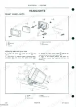 same-90-to-170-tractors-workshop-manual-307-1026-3-0-wiring-572.webp Same 90, 100, 110, 130, 150, 170 front headlight exploded view, removal and installation procedure manual page.
