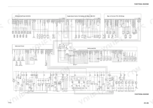 Same Rubin 160-200 functional wiring diagram showing ECU connections, instrument cluster, and fuses.