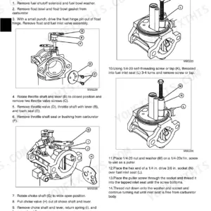 Scotts L1642, L17.542, L2048, L2548 Briggs & Stratton carburetor disassembly and fuel inlet seat removal procedures.