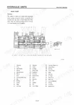takeuchi-tb-62-compact-excavator-workshop-manual-pub-1-exploded-view-114.webp Takeuchi TB 62, TB68, COMPACT EXCAVATOR, TB68 Compact Excavator main hydraulic pump exploded view and parts list.