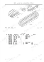 takeuchi-tb015-mini-excavator-parts-catalog-pc3-101z6-hydraulic-parts-14.webp Takeuchi TB015 exploded view and parts list for steel and rubber crawler belt assemblies and components.