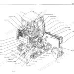Takeuchi TB020, COMPACT EXCAVATOR, 78.4 mm STROKE SERIES, 00880, external view diagram showing machine components.