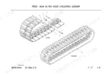 takeuchi-tb025-mini-excavator-parts-catalog-pe3-102z5-parts-list-14.webp Takeuchi TB025 exploded view of steel track assembly components and rubber track crawler belt parts.